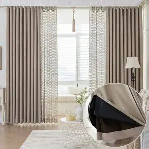 로얄 더블레이어 방한 암막커튼+코디커튼+커튼봉(특대형)