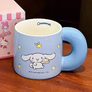 WL 산리오 시나모롤 도넛 손잡이 머그컵 570ml 머그 캐릭터머그 머그컵 대용량컵 세라믹컵