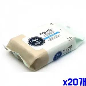 WL 무형광 무색 피톤치드 물티슈 30매 리필 120g X20개 휴대용물티슈 일회용물티슈