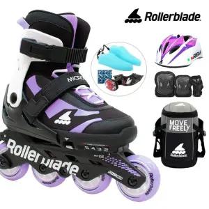아동 인라인스케이트 마이크로블레이드 퍼플+가방+보호대+헬멧 유아 어린이 인라인 신발항균건조기