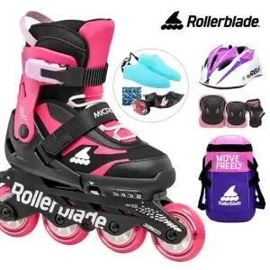 아동 인라인스케이트 마이크로블레이드 핑크+가방+보호대+헬멧 유아 어린이 인라인 신발건조기