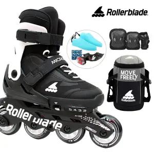 롤러블레이드 아동 인라인스케이트 마이크로블레이드 블랙+가방+보호대 유아 어린이 인라인 신발항균건조기