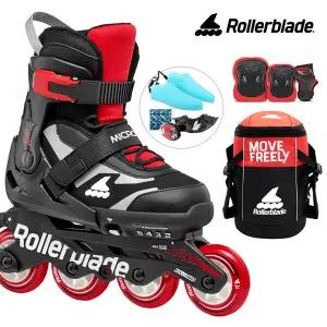 롤러블레이드 아동 인라인스케이트 마이크로블레이드 레드+가방+보호대 유아 어린이 인라인 신발항균건조기