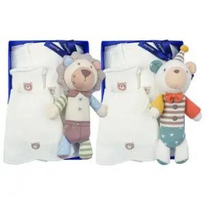 [갤러리아] (쌍둥이출산,백일슈트세트)솔린코튼모달바디슈트두벌+딸랑이두개세트(A11-10631SET)