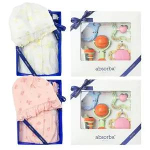 [갤러리아] (쌍둥이출산,백일,귀여운유아복)미모리모달바디슈트두벌+5종딸랑이세트(A11-1062SET)