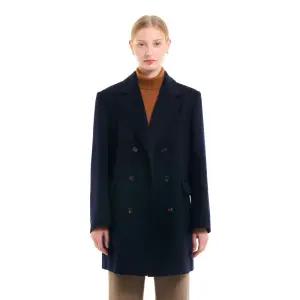 WOMAN 울 핸드메이드 더블 하프 코트 [NAVY] / WBC4L10502
