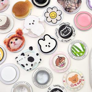 영스피플 맥세이프 그립 휴대폰 핸드폰 스마트톡 탈부착 귀여운 고양이 곰돌이 하트 자석 톡거치대 스탠드 거울 아크릴 인형 꽃 스마일 투명 반구 토끼 음식 리본 마그네틱 특이한 스마트톡 핑거링 거치대 걸이