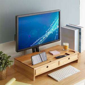 대나무원목 컴퓨터모니터 받침대/ LED TV선반 수납장 선반 서랍형