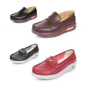 백세건강 천연소가죽 에어볼 컴포트화 남성 여성 신발 효도화