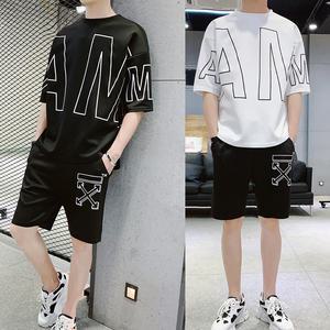 제이피엠 남자 여름 트레이닝복 세트 상하의세트 프린팅 운동복 루즈핏 오버핏 반팔 반바지 TS10