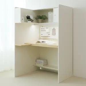 [아이디어스터디] 스터디스타 와이드 1000 독서실책상 크림화이트 자작나무 왼쪽선반