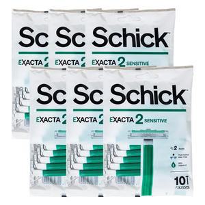 쉬크 이그젝타2 센서티브 휴대용 일회용 면도기 10입 X 6개