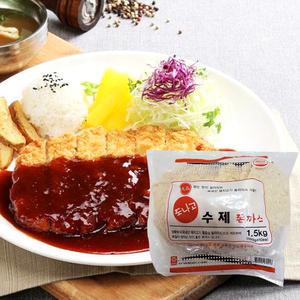 도나고 수제 돈까스 1.5kg/대용량 국내산 돼지고기 통등심 슬라이스 반찬 간식