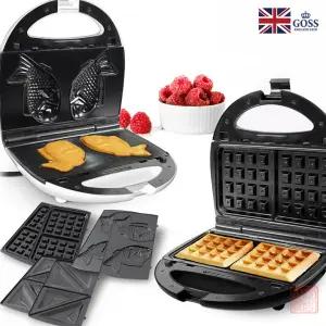 고스 3 in 1 와플메이커 GS-WM550W GS-WM560B 붕어빵 샌드위치 와플 3가지 플레이트 제조기 메이커