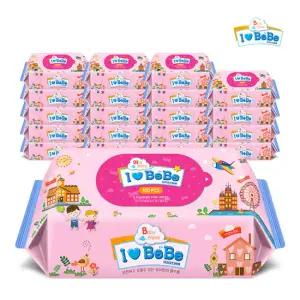 아이러브베베 핑크 100매 20팩 리필형 아기물티슈