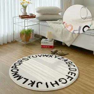 홈메이드 알파벳 원형러그 먼지없는 거실 카페트 방수 러그 G형