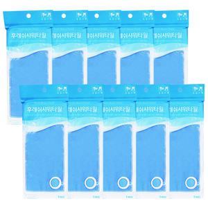 송월 후레쉬 샤워타올(파랑) 10개 샤워 거품 목욕 바스 타월
