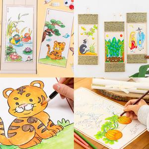 [문구티쳐] 민화샵 전통 민화 고급 족자 만들기 8종 택1 무도안 원앙도 호작도 책가도 일월오봉도 묘접도 초충도 월하정인