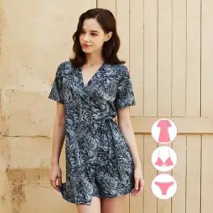 [베이직엘르] 여성인 체형커버 로브래쉬가드 3종세트 비치가운 랩원피스 리조트룩 B.._P079598699