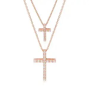 [도로시] 18k 모던 미니 십자가 목걸이_소