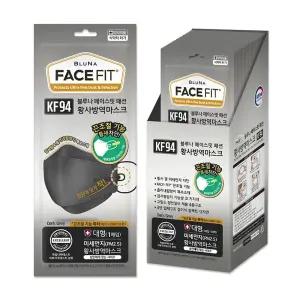 블루나 페이스핏 KF94 마스크 대형 진한회색 30매