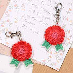 [민화샵] 보석십자수 키링 카네이션 만들기 어린이 취미생활추천 비즈큐빅