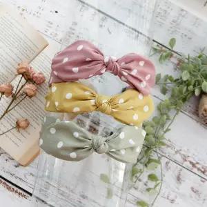 [셀러허브]여자 리본 넓은 뉴트로 땡땡이 헤어 머리띠 (S8308954)