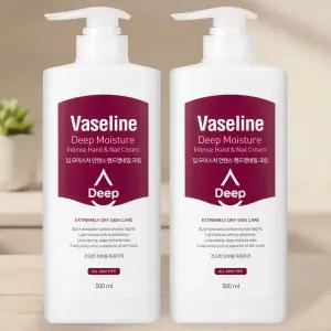 바세린 딥 모이스처 대용량 핸드크림 500ml 2개 끈적임없는 고보습