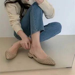 [오노마] ONM 빗살 스트랩 슈즈 여성 정장 플랫 단화 슬링백 센들 (S9282523)