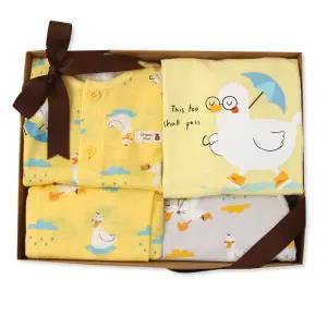 [롯데백화점]오가닉맘 [돌/백일선물] 스윗레인+퍼니덕긴소내의 2종세트(MGSL9B13_15)