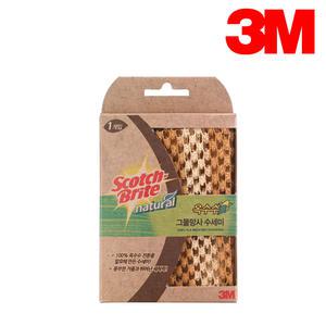 3M 스카치브라이트 옥수수 그물 망사 수세미 1입 친환경 소재 부드러운 다용도 주방 설거지 청소