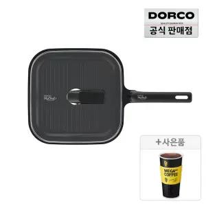 [설맞이 최대40%] 도루코 뉴캐스트 초콜릿 IH 주물 인덕션 그릴팬 28cm 세트 (+유리뚜껑)