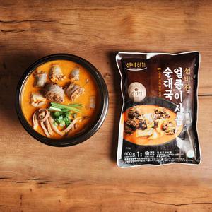 선비찬 얼큰이 사골순대국 600g X 5봉 국내산 토종순대 국내산 순대고기