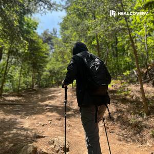 힐커버리 초경량 하이브리드 등산스틱 2P 1세트 카본 + 듀랄루민 5단 접이식 튼튼한 가벼운 등산용 지팡이 트레킹폴 하이킹 노르딕워킹스틱