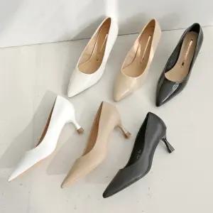 [비비오]천연소가죽 스틸레토힐 발편한 여자구두 여성정장구두