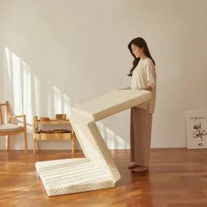 스너그홈 3단 접이식 천연라텍스 매트리스 토퍼 7.5cm Q 소프트