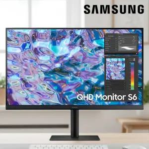 삼성전자 27인치 QHD 컴퓨터모니터 IPS LS27B610 피벗 세로모니터 가정용 사무용