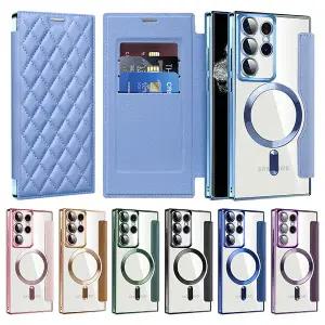 갤럭시S25 S24 S23 FE 플러스 울트라 엣지 풀커버 맥세이프 퀄팅 카드 수납 지갑 가죽 핸드폰 케이스