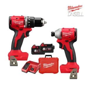 밀워키 M18 BLPP2C3-502C 콤팩트 콤보세트 해머드릴 임팩트 드라이버 +드릴비트(랜덤)