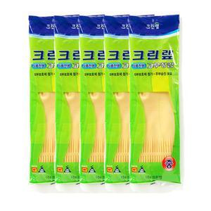 크린랩 식품전용 라텍스 미색 고무장갑 (중) 5켤레