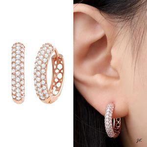 14K 골드필드 핀 큐빅 데일리 원터치링 귀걸이