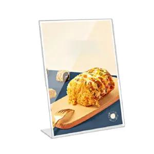 아크릴 투명 메뉴판 가격표 안내판 쇼케이스 pop 꽂이 쇼카드 L자형 탁상 배너 단면 세로 A6 A5 A4