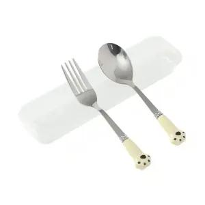 숟가락 세트 휴대용 아이보리 포크 동물포크