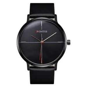 [셀러허브]남자 패션 스트랩 라운드 손목 빅 검정 시계 (S10413895)