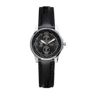 [셀러허브]남자 손목 라운드 검정 스트랩 레더 시계 (S10437829)