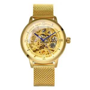 [셀러허브]남자 손목 태엽 라운드 금색 사슬 패션 시계 (S10437851)