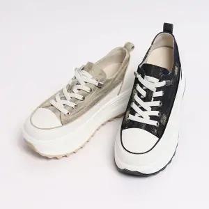 [롯데백화점]원더슈즈 원더슈즈 천연소가죽 통구리 밴딩 스니커즈 6CM P-S135