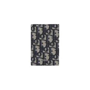 [명품]  2단 카드 지갑 홀더 베이지  블랙  오블리크 자카드 2ESCH138..