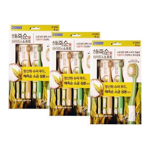 2080 해죽순 소금담은 와이드 소프트 칫솔 초극세모 4개입 x3개