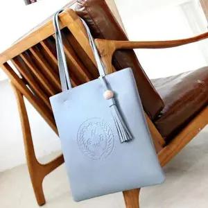 [셀러허브][라일리] Rly 쿨샵 여성 스퀘어 태슬 숄더백 심플 가죽쇼퍼백 (S9509438)